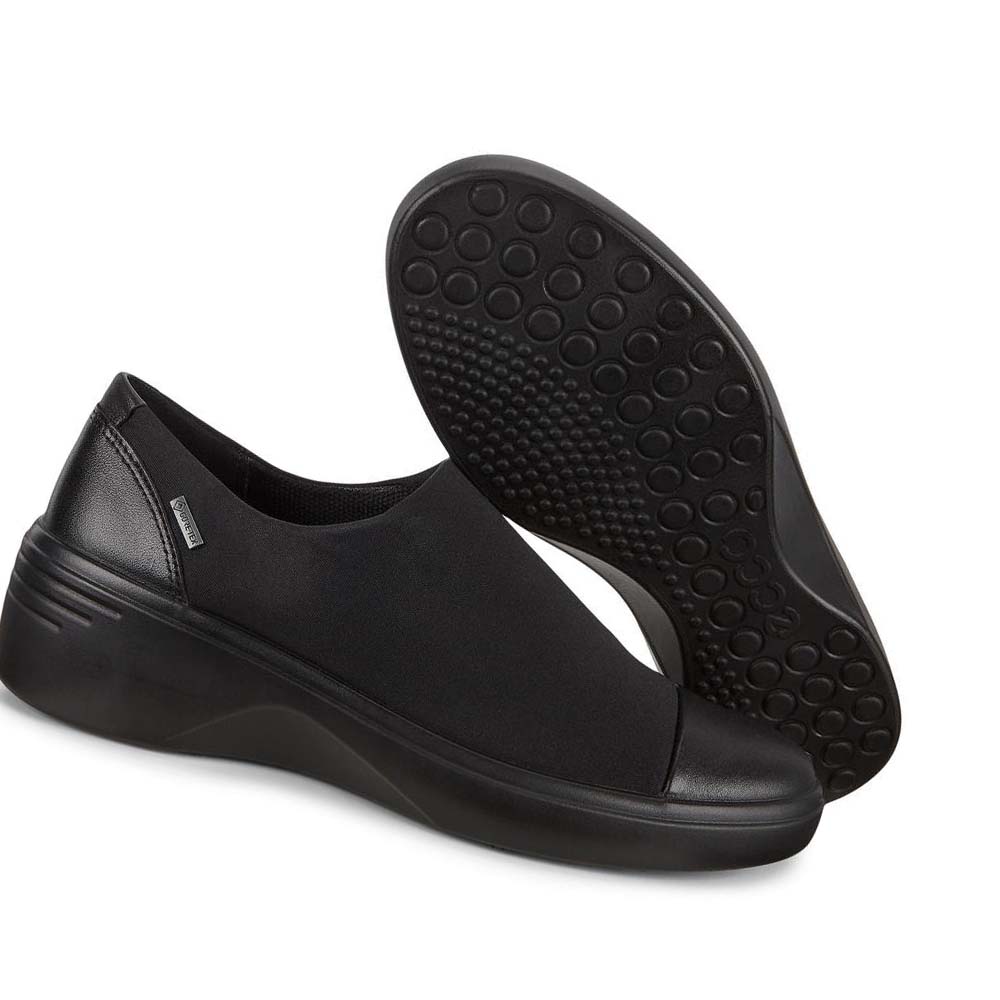 Ecco Soft 7 Wedge Gtx Slip On Fritidssko Dame Svarte | NO 81PJJ